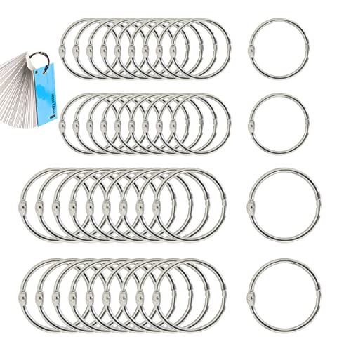 40 Stück Buchringe, 2 Größen 25 mm 50 mm Buchbinderinge, Binder Ringe Silber Metallringe Karteikarten Ringe Buchringe Ringbuch Ringe Lose Blatt Buch Ringe für Karteikarten Schule Notizkarten Büro von Piacolnic