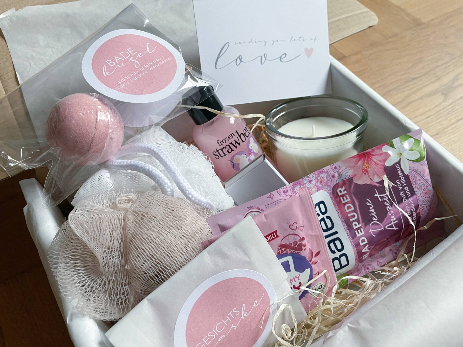 Wellness Set Valentinstag | Geschenk Rosa von Piahontasdesign