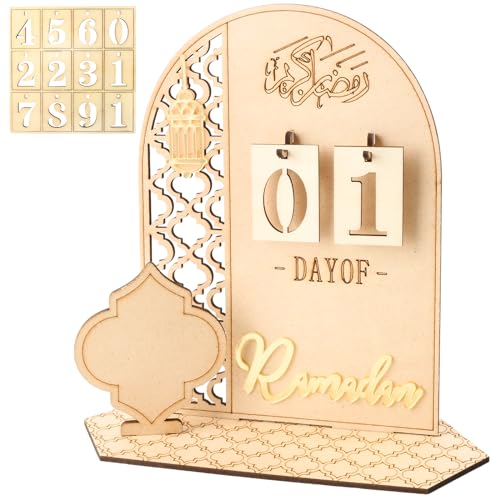 Ramadan Countdown Kalender, Ramadan Kinder Kalender Holz DIY Ramadan Deko, Countdown Ramadan Kalender, Eid Mubarak Ramadan Adventskalender 2024 für Wohnzimmer Deko Ramadan Geschenke von Pianocean