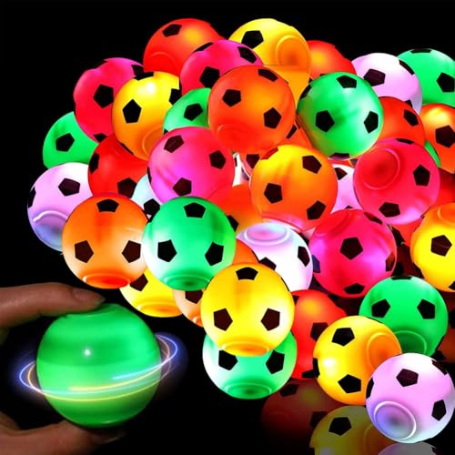 Piashow 12Pcs Mitgebsel Kindergeburtstag LED Fussball Leuchtspielzeug, Gastgeschenke 4cm Fußball Fidget Ball Toys Give Away Kinder Kleinigkeiten Preise Geschenke, Fussball Mitgebsel jungen von Piashow