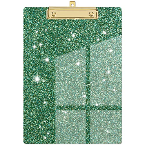 Piasoenc Acryl Klemmbretter, Mode Glitter Klemmbrett, Standard Letter Größe Klemmbrett, A4 Größe 12,5 "x 9", Cute Konfetti Klemmbretter für Frauen, Rose Gold Desk Bürobedarf und Zubehör von Piasoenc