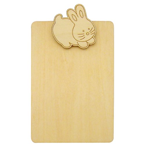 Klemmbrett Holz - Notizblockhalter Hase Holz unbehandelt zum Selbstgestalten & Bemalen, 12x18cm von Piccolino Bastelbedarf