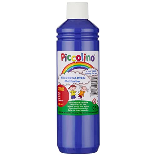 Kindermalfarbe - Piccolino Kindergarten Malfarbe blau 500ml - Schulmalfarbe Kita Grundschule von Piccolino-Malfarben Junker