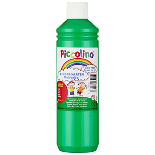 Kindermalfarbe - Piccolino Kindergarten Malfarbe grün 500ml - Schulmalfarbe Kita Grundschule von Piccolino-Malfarben Junker