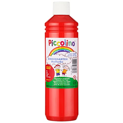 Kindermalfarbe - Piccolino Kindergarten Malfarbe rot 500ml - Schulmalfarbe Kita Grundschule von Piccolino-Malfarben Junker