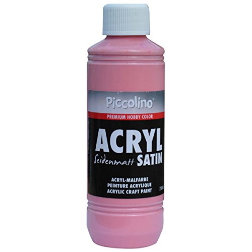 Acrylfarbe seidenmatt Alt-Rosa 250ml Flasche - Piccolino Acryl Satin, Premium Hobby Color von Piccolino