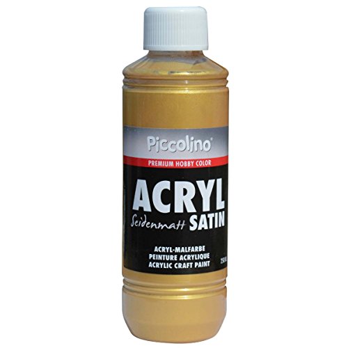 Acrylfarbe Gold 250ml zum Malen - seidenmatt - Piccolino Acrylmalfarbe für Hobby & Künstlerbedarf von Piccolino