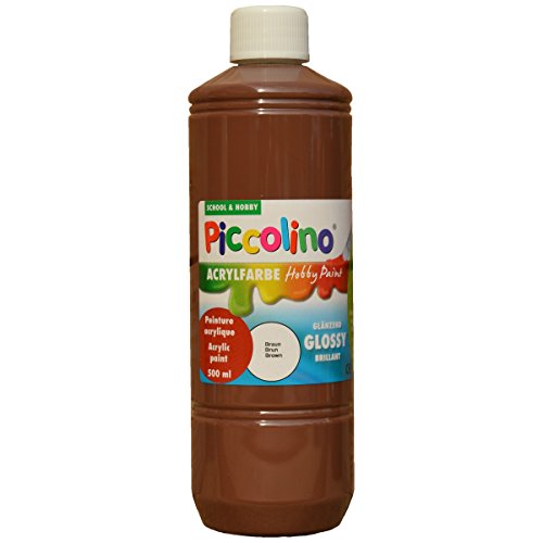 PICCOLINO Acrylfarbe zum Malen - glänzend - 500ml, Braun von Piccolino