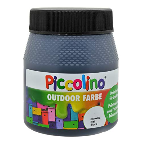 PICCOLINO Outdoor Dekorationsfarbe Schwarz 250ml - umweltfreundliche Deko Farbe für den Außenbereich von Piccolino