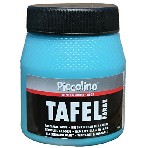 PICCOLINO Tafelfarbe 250ml Türkis - Tafellack zum Malen einer mit Kreide beschreibbaren Fläche von Piccolino