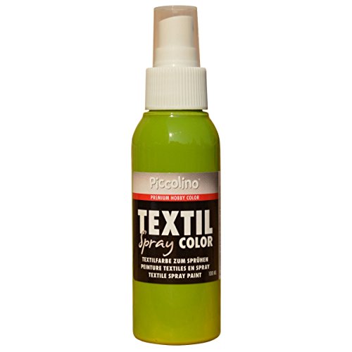 PICCOLINO Textil Spray - Textilsprühfarbe 100ml Kiwi - Textilfarbe zum Sprühen/Sprayen von Piccolino