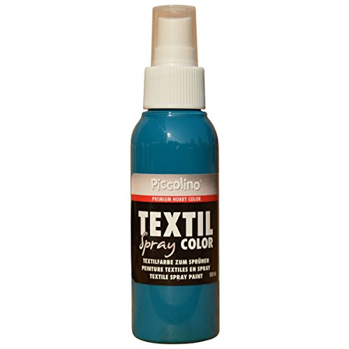 PICCOLINO Textil Spray - Textilsprühfarbe 100ml Türkis - Textilfarbe zum Sprühen/Sprayen von Piccolino