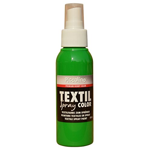 PICCOLINO Textil Spray - Textilsprühfarbe 100ml Grün - Textilfarbe zum Sprühen/Sprayen von Piccolino