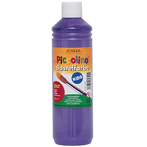 Piccolino 111511 - Kinder-Bastelfarbe Kids violett 500ml - Gouache Tempera Kindermalfarbe auf Wasserbasis für Kindergarten Grundschule von Piccolino