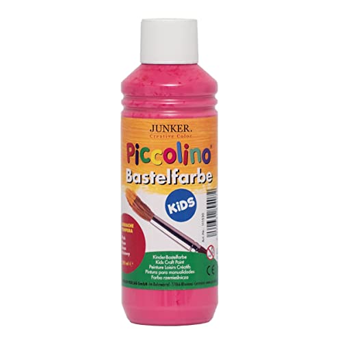 Piccolino 111530 - Kinder-Bastelfarbe Kids pink 250ml - Gouache Tempera Kindermalfarbe auf Wasserbasis für Kindergarten Grundschule von Piccolino