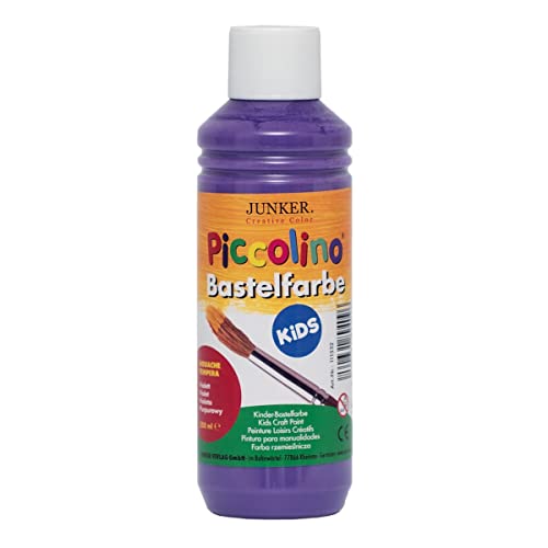 Piccolino 111532 - Kinder-Bastelfarbe Kids violett 250ml - Gouache Tempera Kindermalfarbe auf Wasserbasis für Kindergarten Grundschule von Piccolino