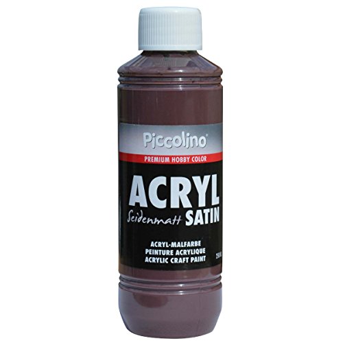 Piccolino Acrylfarbe zum Malen 250ml, Braun - seidenmatt - Acrylmalfarbe Hobby & Künstlerbedarf von Piccolino