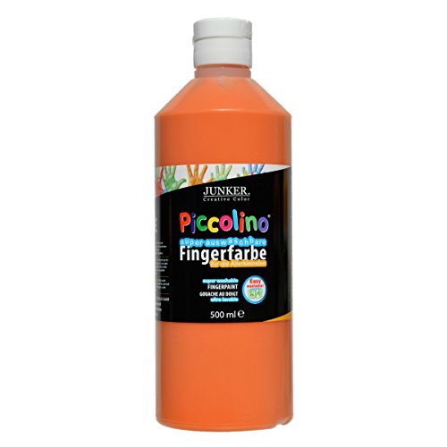 Piccolino Fingerfarbe 500ml Orange, super auswaschbar & abwaschbar von Piccolino