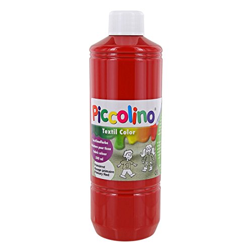 Textilfarbe Primär-Rot 500ml - Stoffmalfarbe PICCOLINO Textil Color von Piccolino