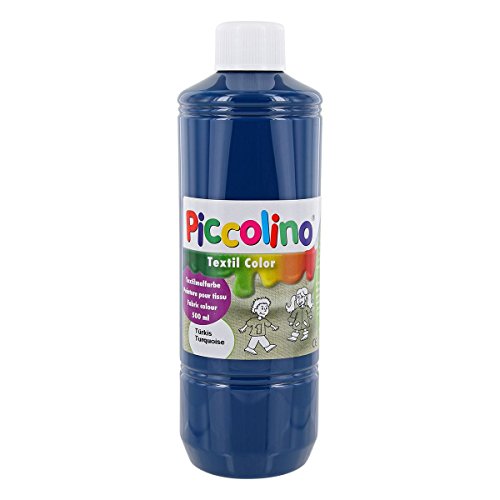 Textilfarbe Türkis, 500ml Flasche - PICCOLINO Textil Color - Stoffmalfarbe auf Wasserbasis, hochwertig, gebrauchsfertig, ergiebig Textilfarbe Türkis, 500ml Flasche - PICCOLINO Textil Color - Stoffmalfarbe auf Wasserbasis, hochwertig, gebrauchsfertig, ergiebig von Piccolino