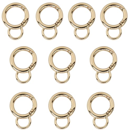 Metall-Karabiner, Federclip, Schlüsselanhänger, Schnalle, Karabinerhaken mit Ringen für Tasche, Geldbörse, Handtasche, Riemen, Schmuckherstellung, 10 Stück Metall-Karabiner, Federclip, Schlüsselanhänger, Schnalle, Karabinerhaken mit Ringen für Tasche, Geldbörse, Handtasche, Riemen, Schmuckherstellung, 10 Stück von Piceioep
