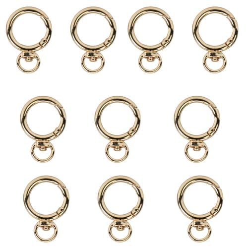 Metall-Karabiner, Federclip, Schlüsselanhänger, Schnalle, Karabinerhaken mit Ringen für Tasche, Geldbörse, Handtasche, Riemen, Schmuckherstellung, 10 Stück Metall-Karabiner, Federclip, Schlüsselanhänger, Schnalle, Karabinerhaken mit Ringen für Tasche, Geldbörse, Handtasche, Riemen, Schmuckherstellung, 10 Stück von Piceioep