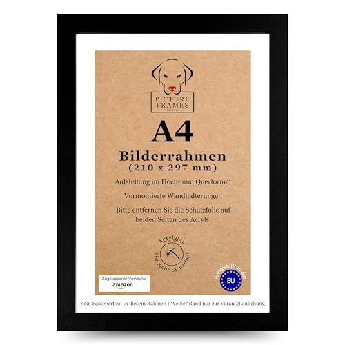 Bilderrahmen A4 Schwarz - Bilderrahmen Din A4, Bilderrahmen Kinderzeichnungen A4, A4 Bilderrahmen, Bilderrahmen zum Befüllen, Din A4 Bilderrahmen, Bilderrahmen A4 Holz, Bilderrahmen Schwarz A4 von Picture Frames UK Ltd