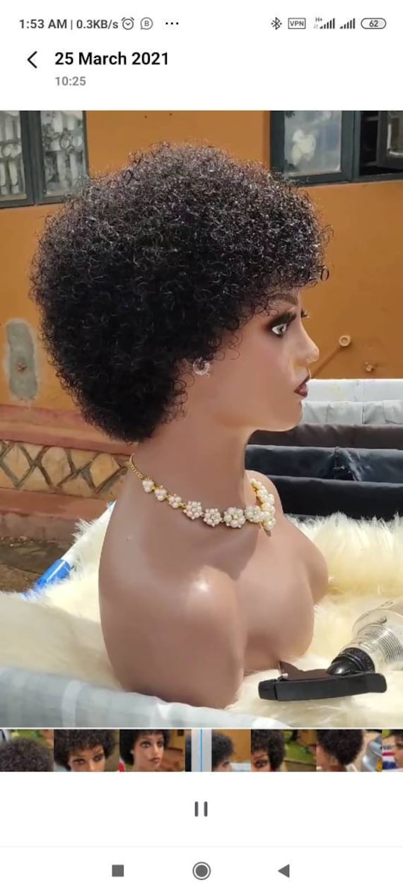 Afro Menschliche Haarperücke von Piddawigs