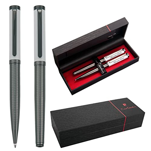 Pierre Cardin® MARIGNY Set aus Kugelschreiber und Rollerball Pen mit Gravur | Premium Stift Etui |edel| personalisiertes Geschenk | Namen | graviert | Jahrestag | Geburtstag (Weiß) von Pierre Cardin