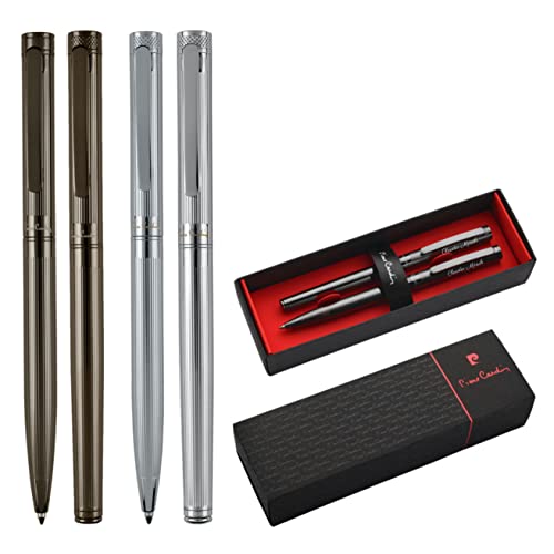 Pierre Cardin® RENEE Set aus Kugelschreiber und Rollerball Pen mit Gravur | Premium Stift Etui | edel | personalisiertes Geschenk | Namen | graviert | Jahrestag | Geburtstag (Gunmetal) von Pierre Cardin