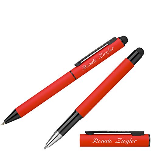 Pierre Cardin Schreibset Stylus CELEBRATION Rot Kugelschreiber Tintenroller mit Laser-Gravur von Pierre Cardin