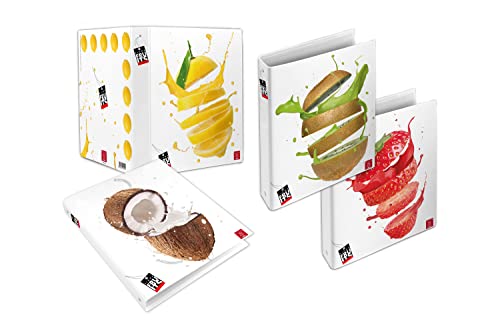 Pigna, A4 FRUITS assorted fruit subjects Ringbuch, Organisation von Schulnoten und/oder Dokumenten, Format 27x32 cm, 5 Stück von Pigna