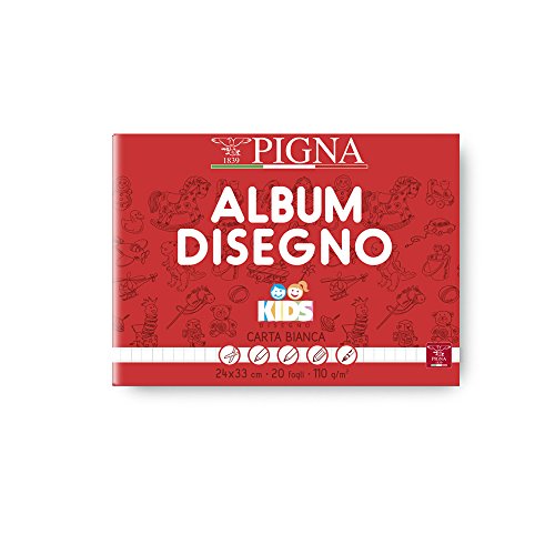 Pigna, Album Disegna Kids, 20 Blatt, 24x33 cm, Metallic-Sticheinband, 110 g/m², 1 cm im Quadrat, 10 von Pigna