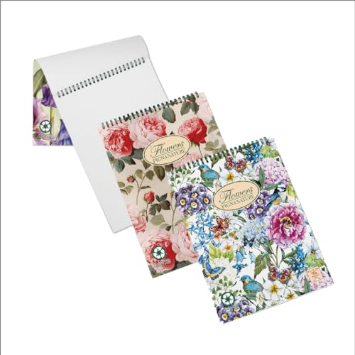 Pigna, Natur Blumen kurze Seite spiralgebundene Blöcke, A6 10x15 cm, 5M innen, 5 mm Quadrate, Recyclingpapier, 6 Stück. Pigna, Natur Blumen kurze Seite spiralgebundene Blöcke, A6 10x15 cm, 5M innen, 5 mm Quadrate, Recyclingpapier, 6 Stück. von Pigna
