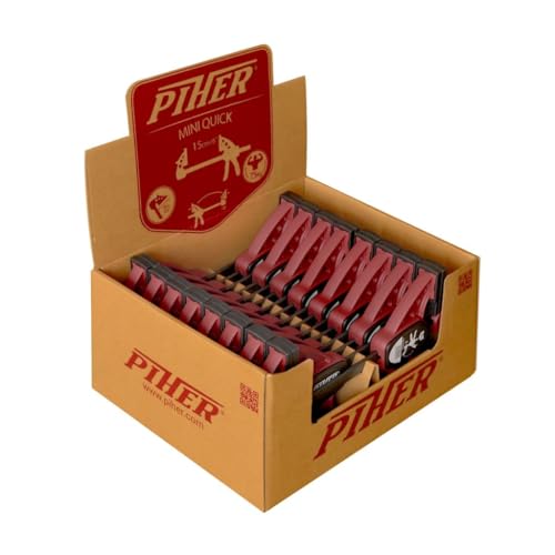 PIHER Set - Einhandzwinge Mini Quick Piher 15cm 16 Zwingen in der Box von Piher
