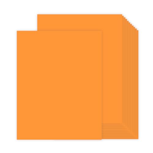 Pikalon 30 Blatt orangefarbener Karton, 21,6 x 27,9 cm, 30,4 kg/180 g/m², hochwertiges farbiges Kartonpapier für Kinder, Kartenherstellung, Bastelarbeiten, Party-Dekorationen, Schulstudentenbedarf von Pikalon