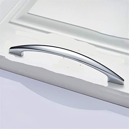 Zxxin-Griffe, Silber Schrank-Tür Schrank Pulls, Verchromte Griffe Küchenschrank Griffe, Massivschubladengriffe, Möbelgriff, Möbelkomponente (Color : Bright Chrome 128mm) von Pilang