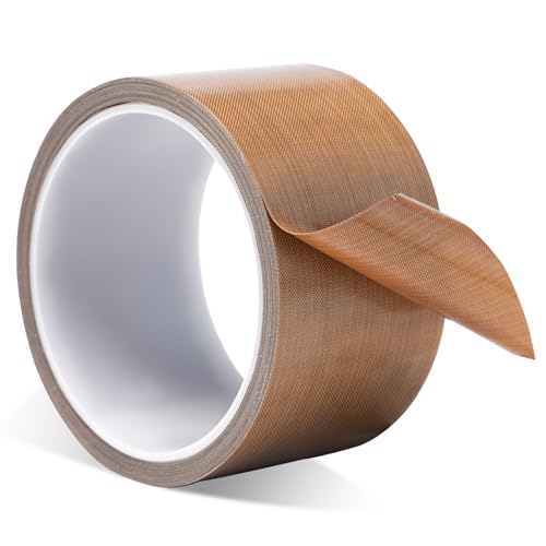 Pilikoll 50mmx10m x0.18mm(T) Hochtemperatur-Klebeband Hitzebeständig bis 260℃ Hochtemperatur Klebeband PTFE-Klebeband Teflon-Klebeband High Temp Klebeband für Handversiegelung, Impulsversiegelung von Pilikoll