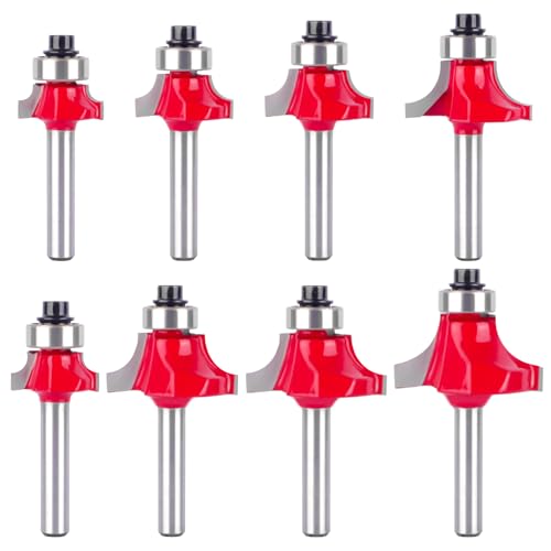 Pilikoll 8 Stück 8mm Schaft Abrundfräser Standard Rundfräser Set Runde Über Fräser Bits Radiusfräser Set für Zimmerei Fasen Holzbearbeitung Trimmen(1/4”, 5/16”, 3/8”, 1/2”, 5/8”, 3/4”, 7/8”,1” Radius) Pilikoll 8 Stück 8mm Schaft Abrundfräser Standard Rundfräser Set Runde Über Fräser Bits Radiusfräser Set für Zimmerei Fasen Holzbearbeitung Trimmen(1/4”, 5/16”, 3/8”, 1/2”, 5/8”, 3/4”, 7/8”,1” Radius) von Pilikoll