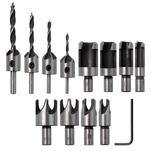 Pilikoll 8 Stück Holz Plug Cutter Bohrer mit 4Stück Versenken Bohren Bit Klaue Konische Bohrer Set Holz Plug Cutter Bohrern Set bohrern Senker holz set bohrern Senker HolZ sets für DIY Holzbearbeitung Pilikoll 8 Stück Holz Plug Cutter Bohrer mit 4Stück Versenken Bohren Bit Klaue Konische Bohrer Set Holz Plug Cutter Bohrern Set bohrern Senker holz set bohrern Senker HolZ sets für DIY Holzbearbeitung von Pilikoll