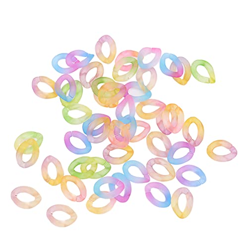 Acryl-Kettenglied, Acryl-Verbindungsringe für die Schmuckherstellung, bunte Harz-Kettenglieder, einfach zu montieren und zu demontieren, für Halsketten, Armbänder, (Transparent Two Color) von Pilipane