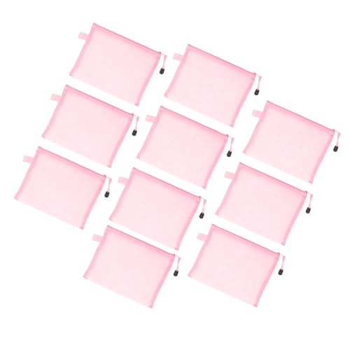 Netz-Reißverschlusstasche, A5-Reißverschlusstaschen zum Organisieren von Dokumenten, Reisen und Bürobedarf, Nylon-Netz-Reißverschlusstaschen für Organisation mit Mehrzweck-Design (Pink) von Pilipane