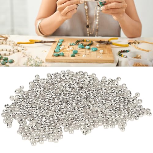 Pilipane Crimp Beads for Jewelry Making,Premium 2mm Copper Crimping Beads for Bracelets, Necklaces, and Craft Projects –Jewelry Crimp Beads for Professional & Hobby U (Silber) von Pilipane