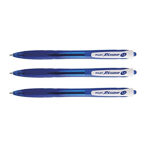 PILOT Rexgrip Begreen Kugelschreiber, breite Spitze, Blau, 3 Stück von Pilot