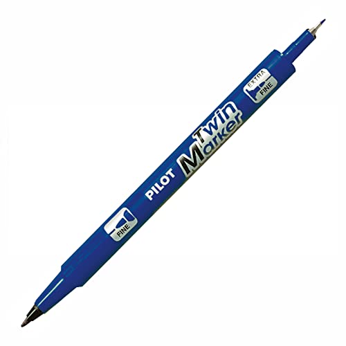 Pilot 12 Stück Marker Twin Marker indélibile blau 2 Spitzen-: fein und mittel von Pilot Pen