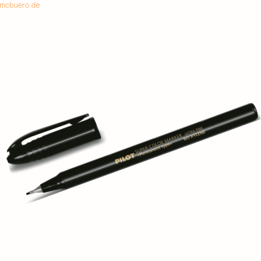 12 x Pilot Permanentmarker Ultrafein 0,4mm Rundspitze schwarz von Pilot