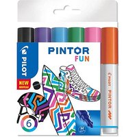 PILOT PINTOR FUN Kreativmarker farbsortiert 4,0 - 12,0 mm, 6 St. von Pilot