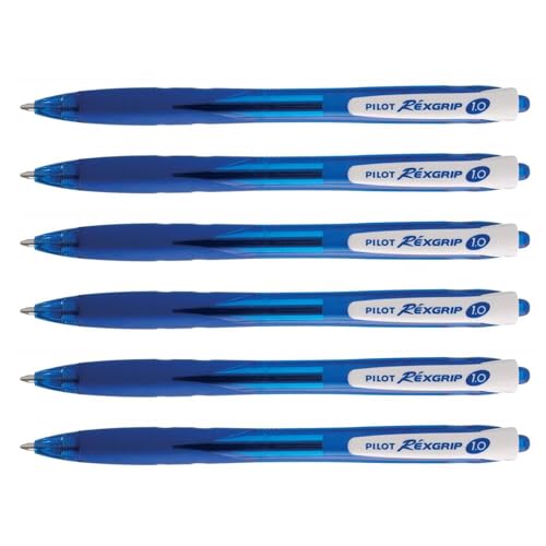 6 REXGRIP PILOT BEGREEN Kugelschreiber, mittlere Spitze, 1 blau von Pilot