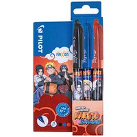 PILOT FRIXION Ball Naruto Tintenroller farbsortiert mit Muster 0,35 mm, Schreibfarbe: farbsortiert, 3 St. von Pilot