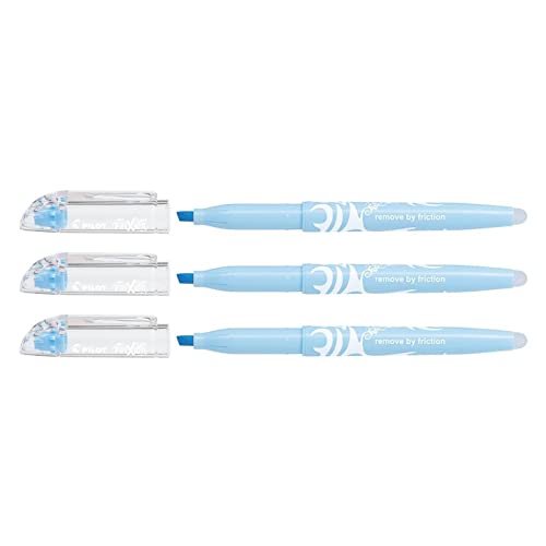 Pilot Frixion Light Natural Textmarker, abgeschrägte Spitze, Himmelblau, 3 Stück von Pilot